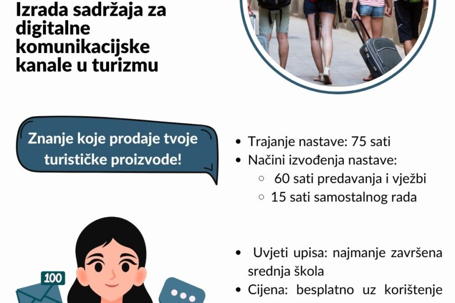📣 Novi program obrazovanja: Izrada sadržaja za digitalne komunikacijske kanale u turizmu